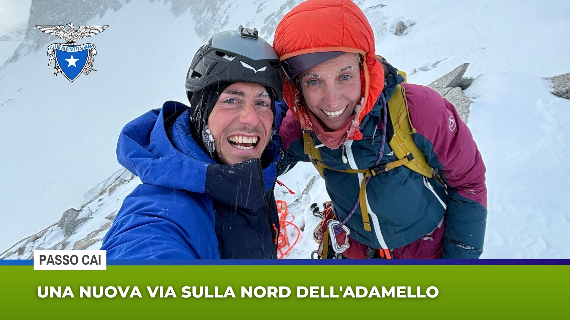 Leo Gheza e Giulia Venturelli una nuova via sulla nord dell'Adamello